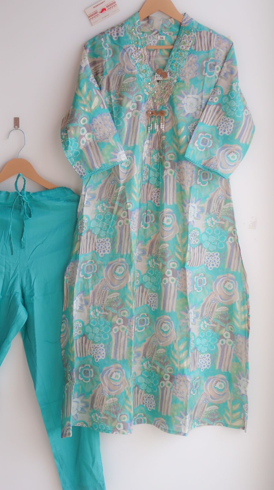 Turquoise Harmony Ensemble Suit Set